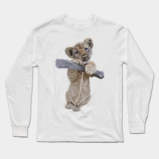 Hello! curious lion cub Long Sleeve T-Shirt